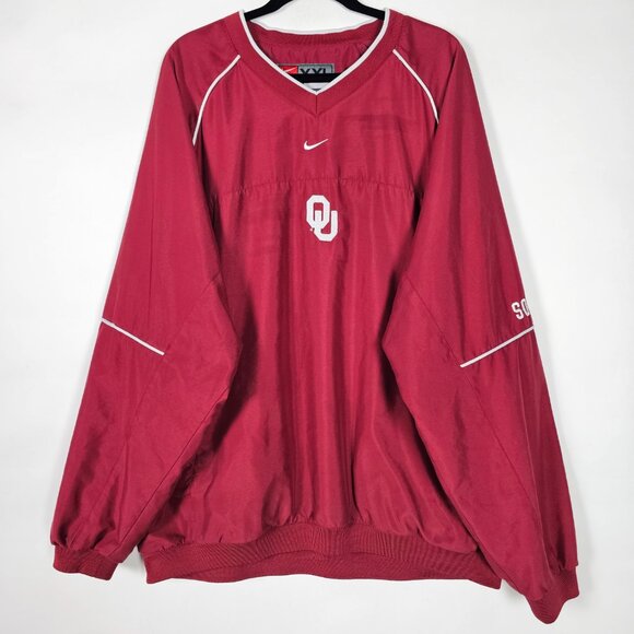 Nike Team NCAA Oklahoma Sooners OU Football Mens 2XL Long Sleeve Red Jacket - Picture 1 of 8
